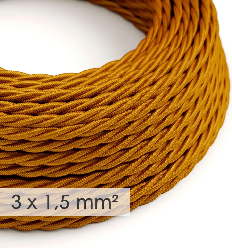 Cachez vos fils moches avec ce câble tressé or effet soie 3x1.50 10m