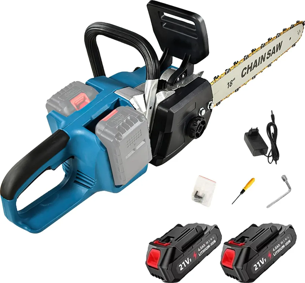 Tronçonneuse sans fil Brushless avec double batterie lithium pour jardin