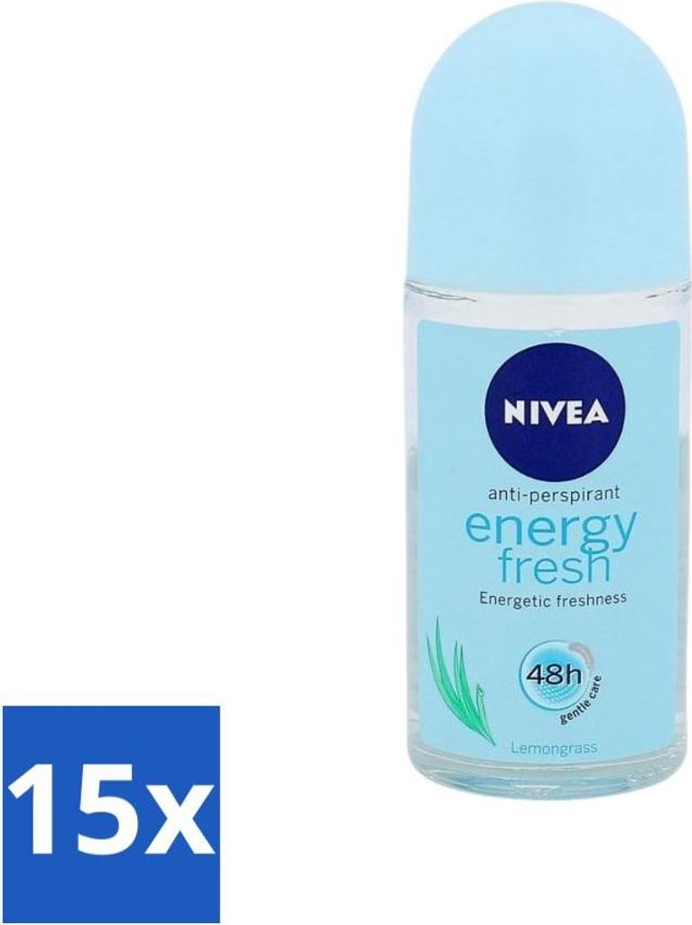 Nivea - Energy Fresh - Deoroller für Damen - 48 Stunden Langzeitwirkung - 50 ml - Vorteilspack - 15 Stücke