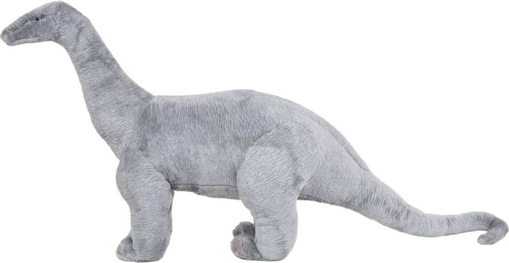 vidaXL Plyšové zviera Brachiosaurus stojaci plyšový šedý Obrázok produktu 