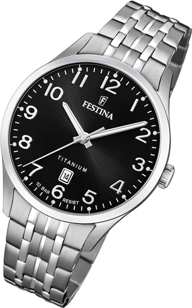 Festina Herren Uhr Klassik F20466/3 Titan Analog Armband-Uhr silber UF20466/3