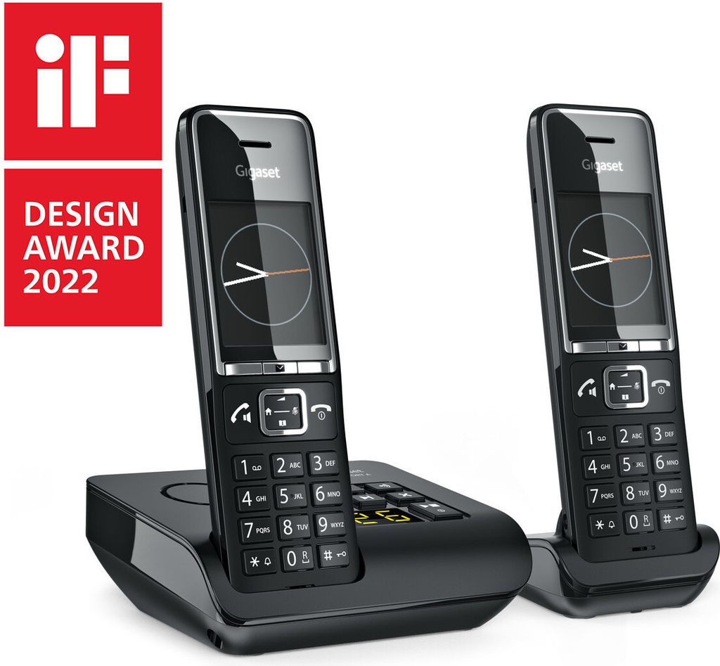 Gigaset Comfort 550A Duo Cordless DECT Analoges Telefon mit Anrufbeantworter Schwarz