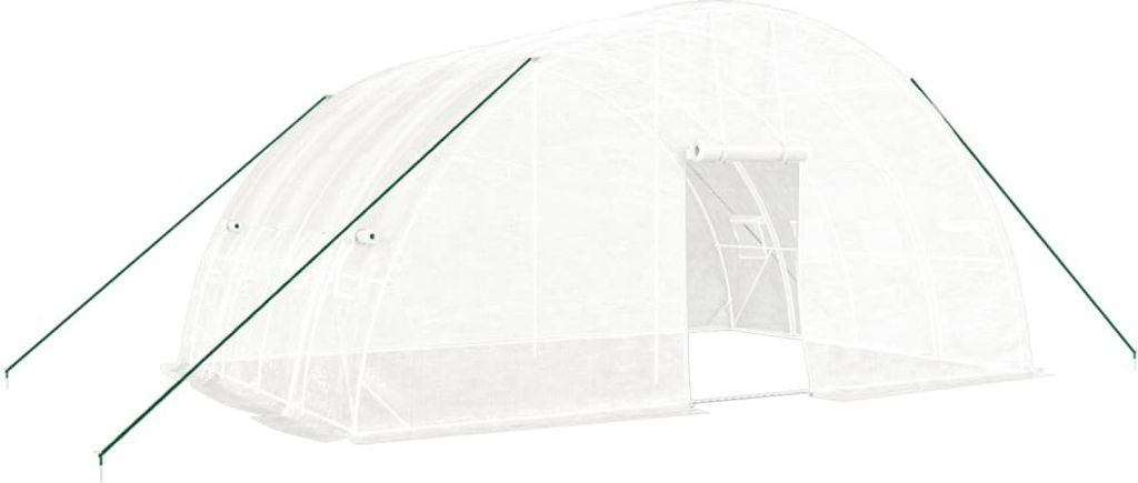 vidaXL Gewächshaus mit Stahlrahmen Weiß 24 m² 6x4x2,85 m