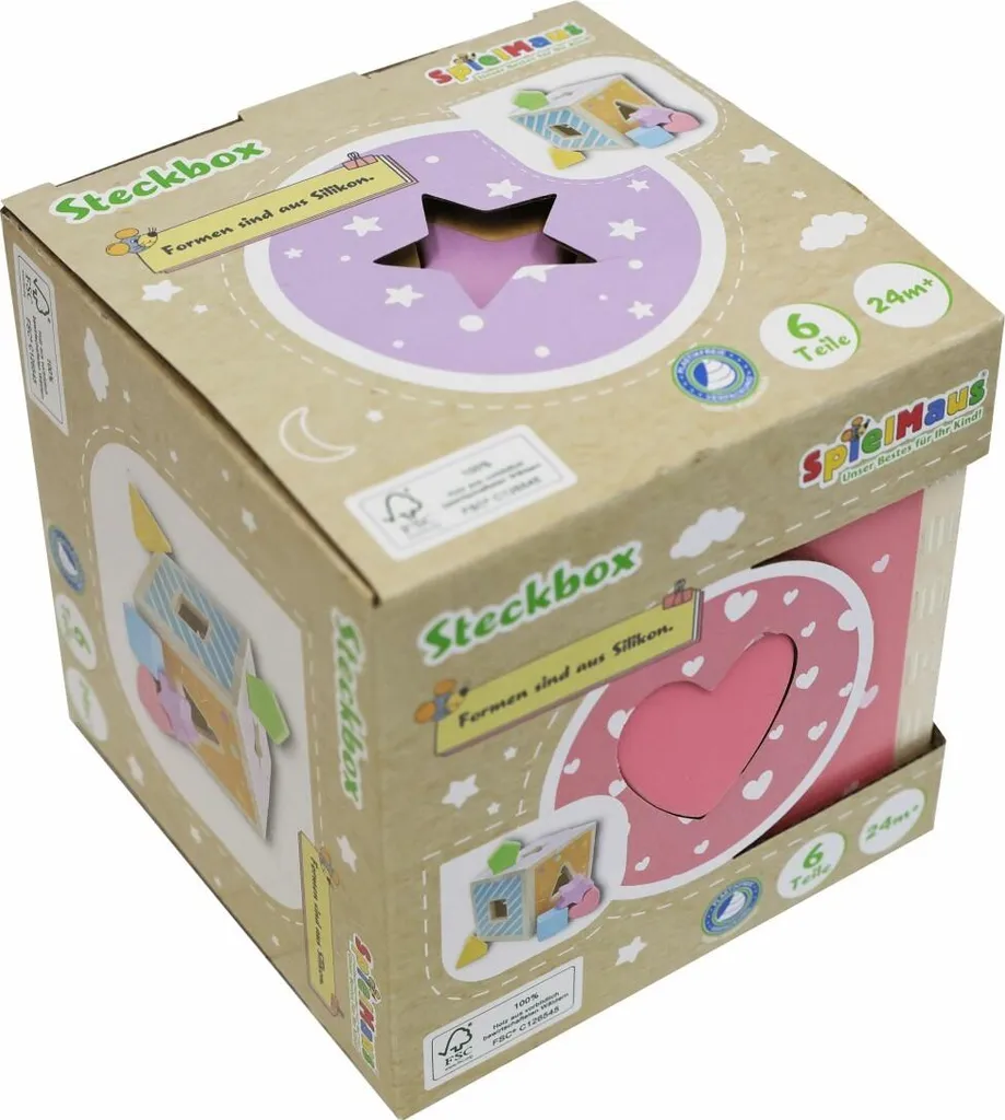 Set de 6 boîtes à fiches pour révisions - Rangement en bois et silicone