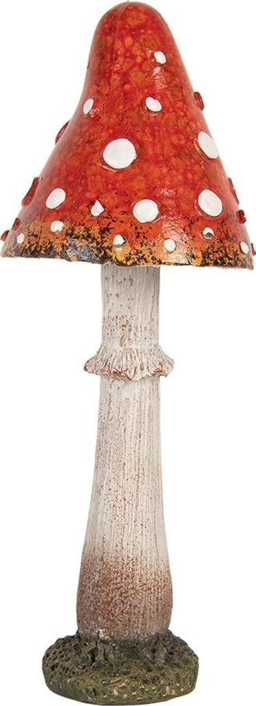 Clayre & Eef Dekorationsfigur Pilz Ø 9x23 cm Rot Polyresin