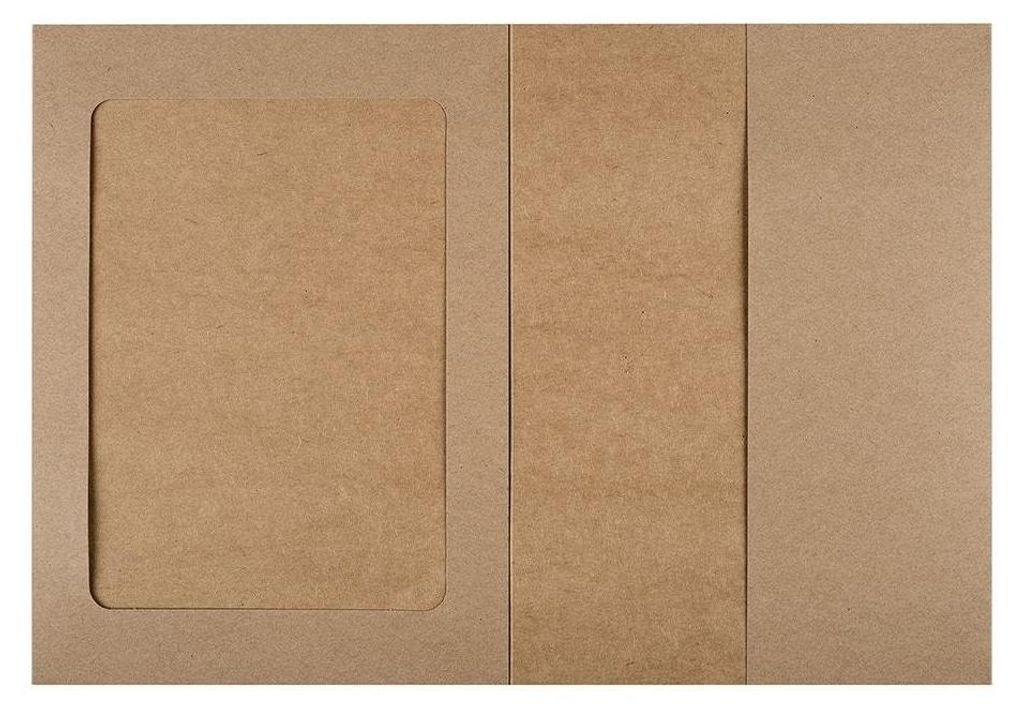 Portafoto 15,6 x 21,5 cm con passe-partout e tasca, marrone Immagine del prodotto 