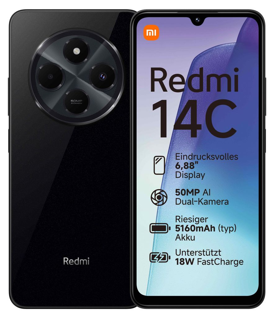 Xiaomi Redmi 14C 128 GB Dual-Sim Midnight Black Zdjęcie produktu 