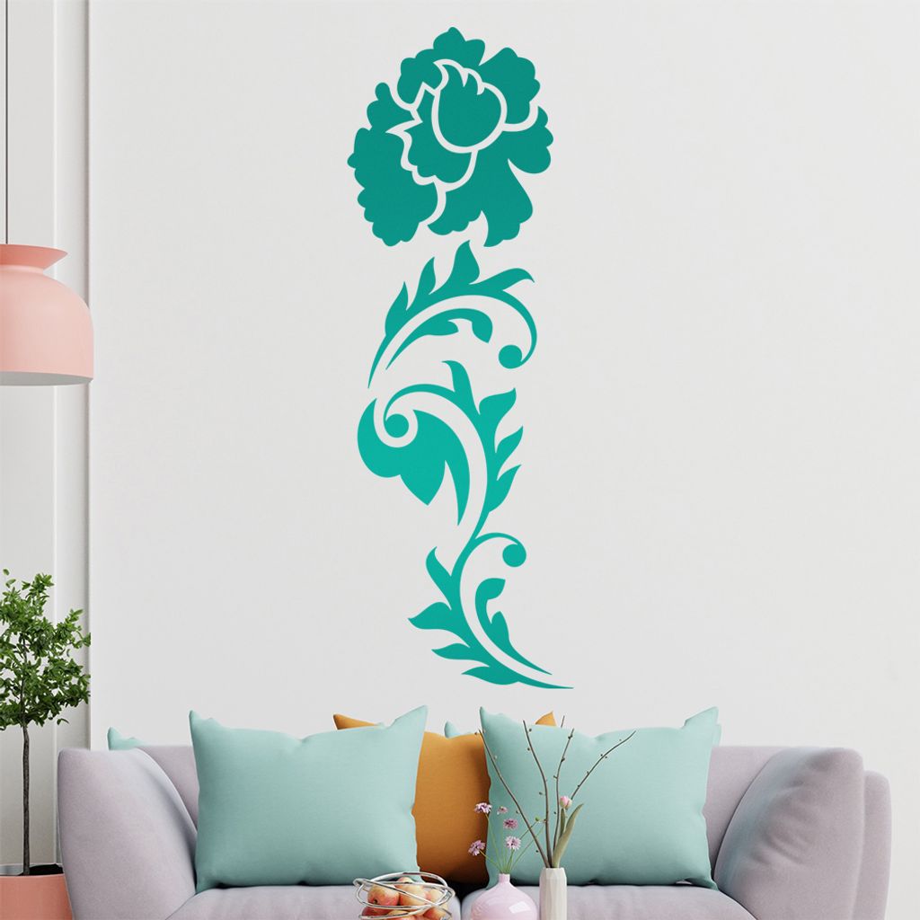Große Blüte Ranke Wandtattoo in 6 Größen - Wandaufkleber Wall Sticker - Dekoration, Küche, Wohnzimmer, Schlafzimmer, Badezimmer