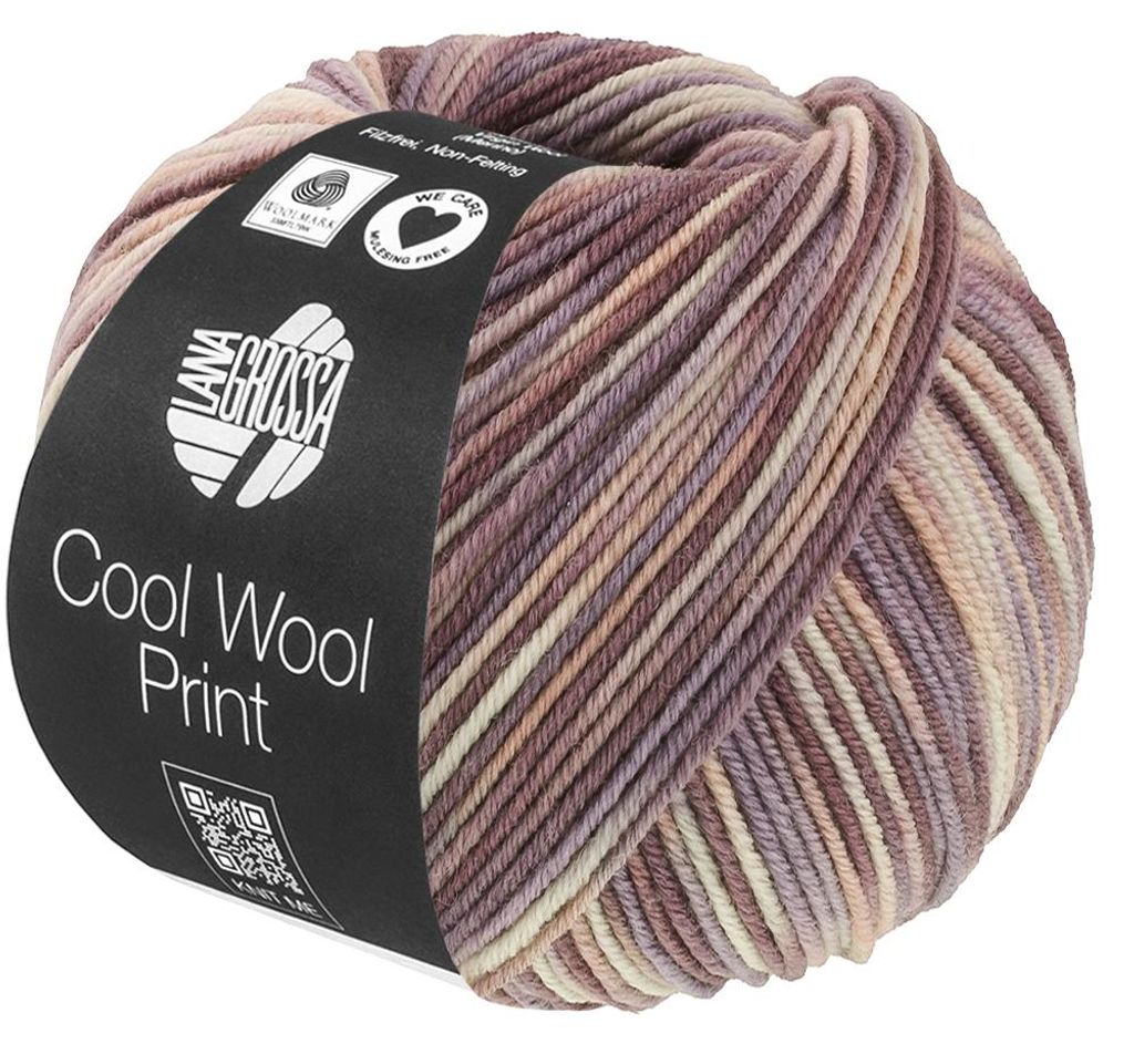 Lana Grossa - Cool Wool Print 0845 grège beige mauve taupe Produktbild 