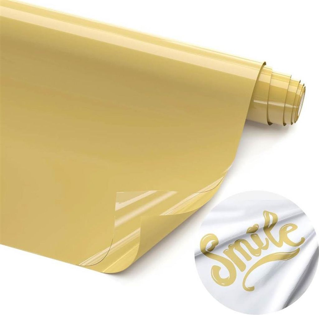 Hisiu HTV-4 Wärmeübertragungsvinyl Goldene Folie 12 inch x 8 ft Hochwertiges Vinyl für kreative Designs