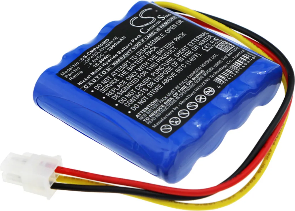 Batterie TECHTEK pour COSMED Pony FX compatible GP450LAH4BMXE Ni-MH