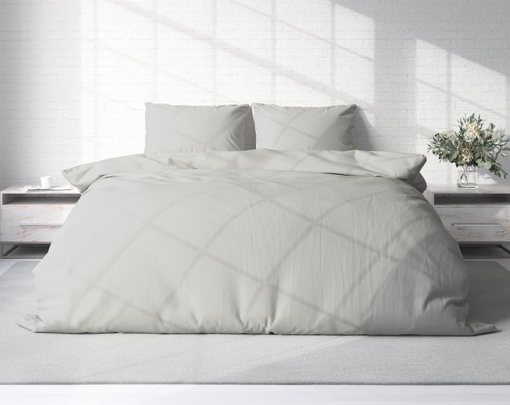 Uni Bettwäsche 200x220 cm grau Bettbezug Doppelbett Produktbild 2