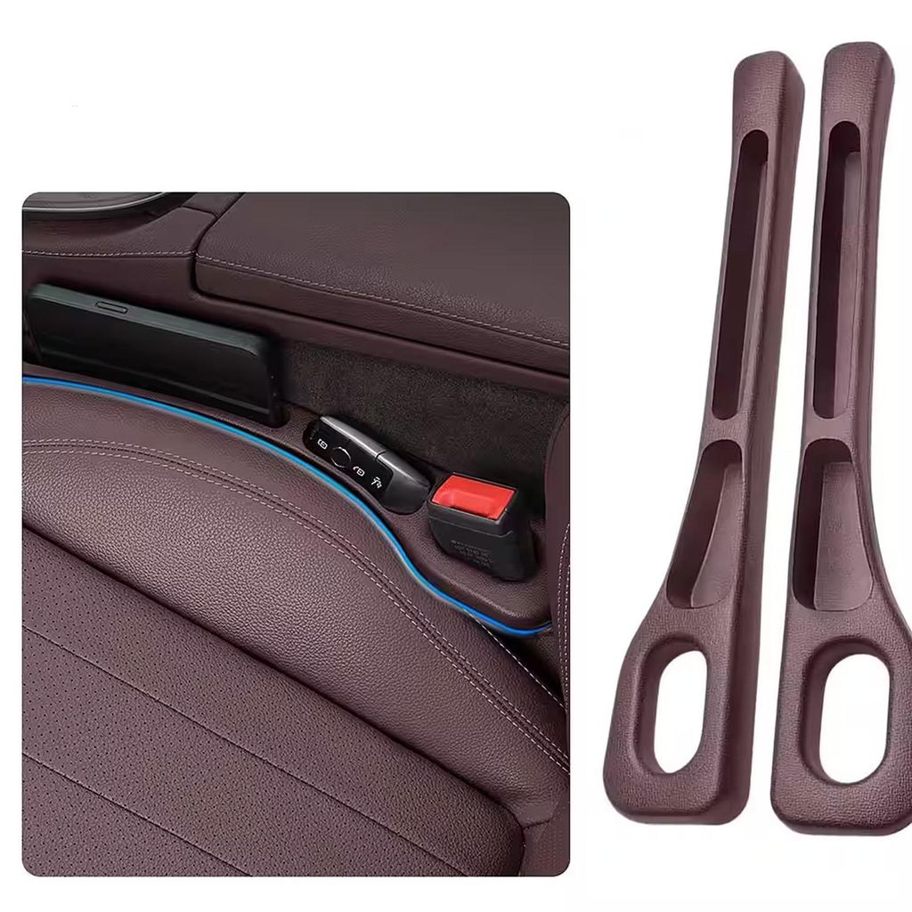 2 Stück Autositz Lückenfüller, Universal Sitzlückenfüller, Braun