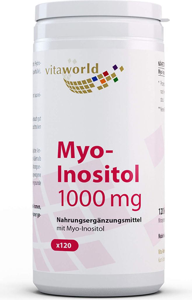 Vitaworld Myo-Inositol 1000 Kapseln zur Unterstützung bei der Übertragung von Nervensignalen, 120 St. Kapseln