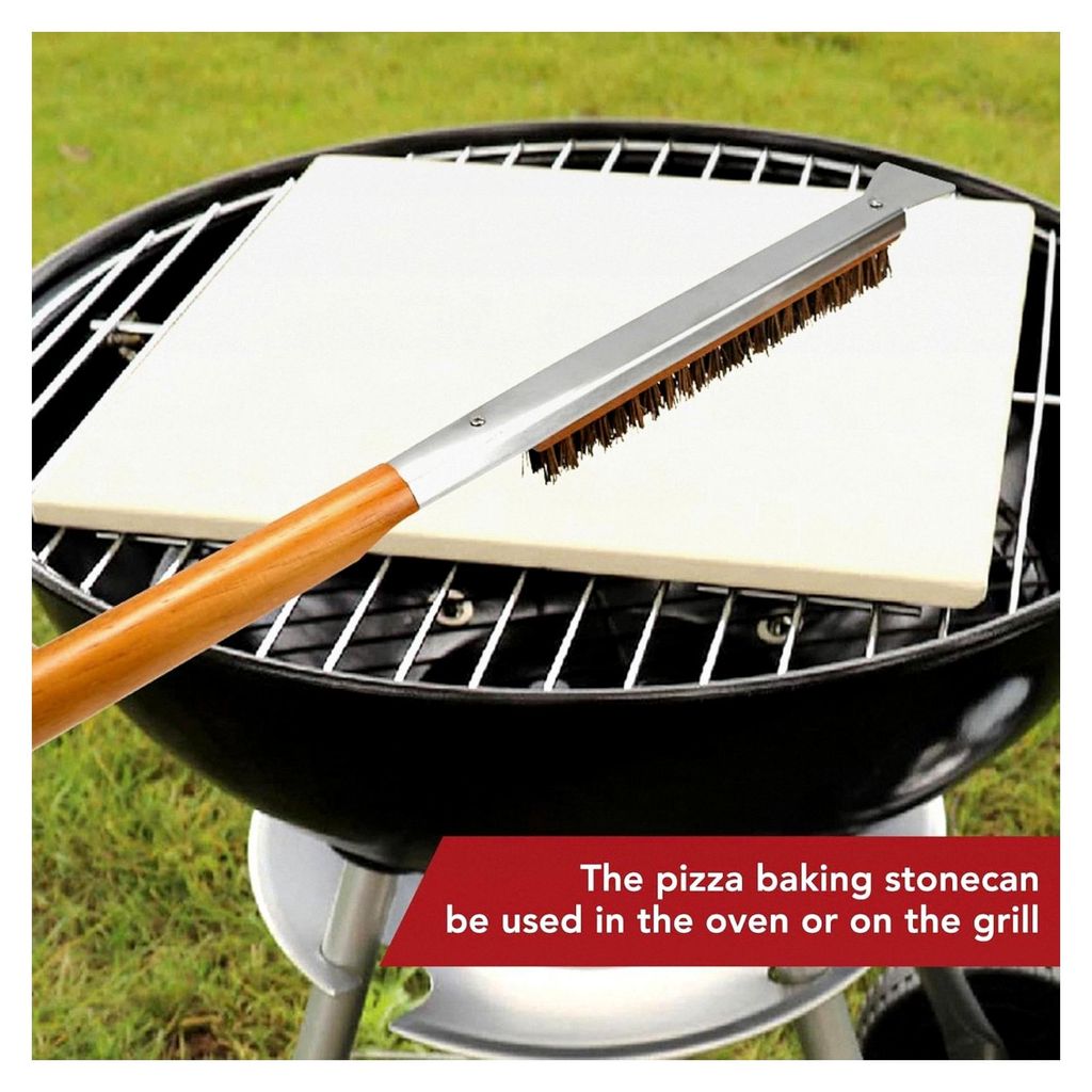 Pizzastein aus robuster Cordierit-Keramik für Ofen und Grill, thermisch stoßfester Backstein für Brot, rechteckiger Pizzastein für Pizza, Brot,...