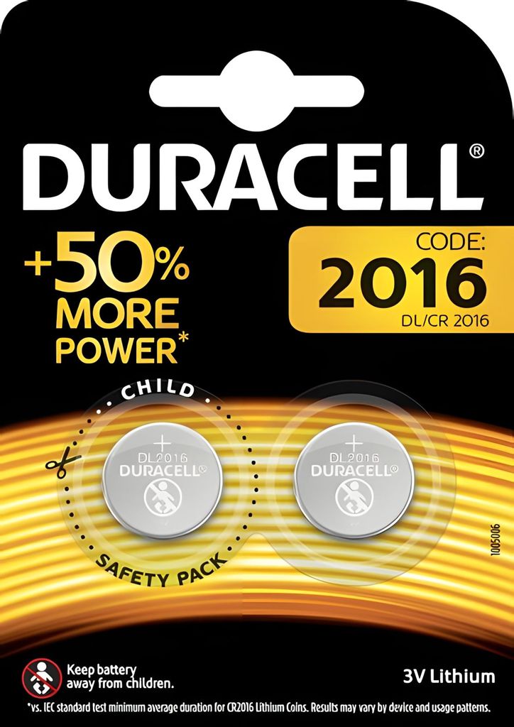 Duracell 2016, Jednorazowa bateria, CR2016, Lit, 3 V, 2 Zdjęcie produktu 
