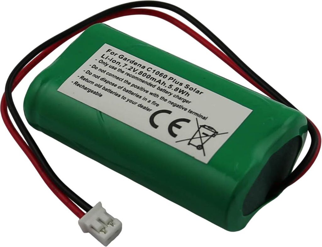 Avizar, Ersatzakku Gardena C1060 Plus Solar 7,2 V 800 mAh Li-Ion, Grün