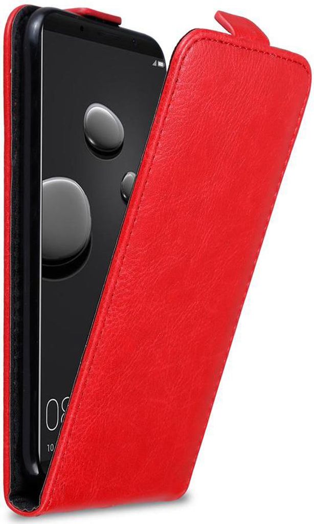 Cadorabo Hülle für Huawei MATE 10 PRO Schutz Hülle in Rot Flip Etui Handyhülle Case Cover