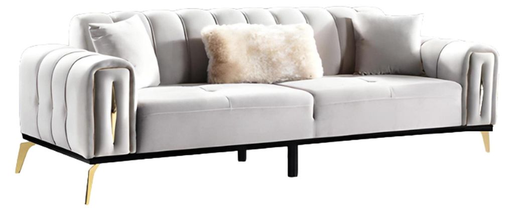 Dreisitzer Sofa 3 Sitzer Luxus Sofas Wohnzimmer Möbel Einrichtung Stoff Design