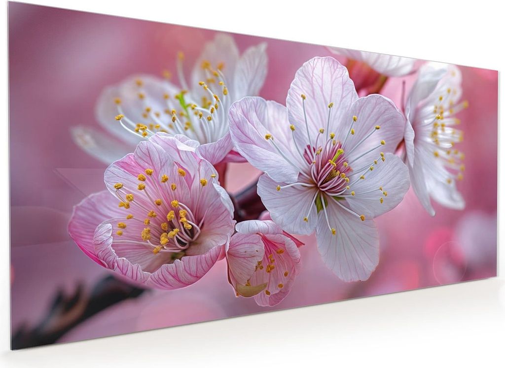 Küchenrückwand Spritzschutz Glas mit Motiv Kirschblüten 40 x 40 cm