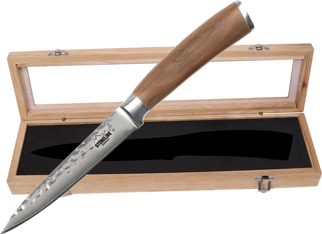 STONELINE® Coltello Multiuso Damasco 24cm | Lama Martellata Professionale - 1