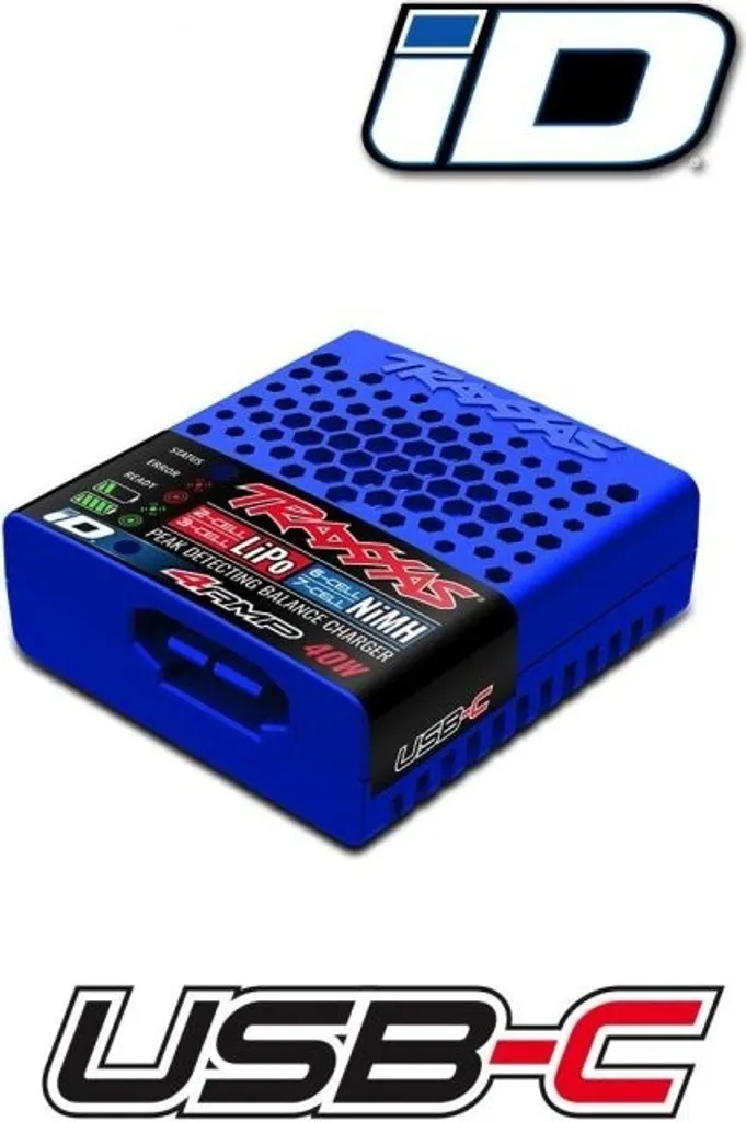 Chargeur Rapide USB-C 40W Traxxas avec Détection Auto NiMH et LiPo