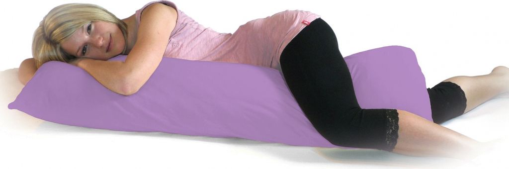 Bezug Seitenschläferkissen 40x120 | 40x140 | 40x160 | 40x200 : Farbe - Flieder, Größe - 40x140-145 cm