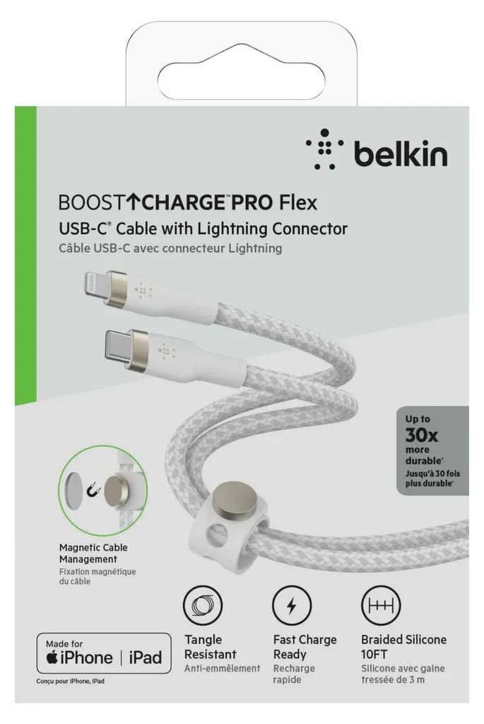 Cavo Belkin USB-C a Lightning 3m Bianco CAA011BT3MWH - Fast Charge - 7