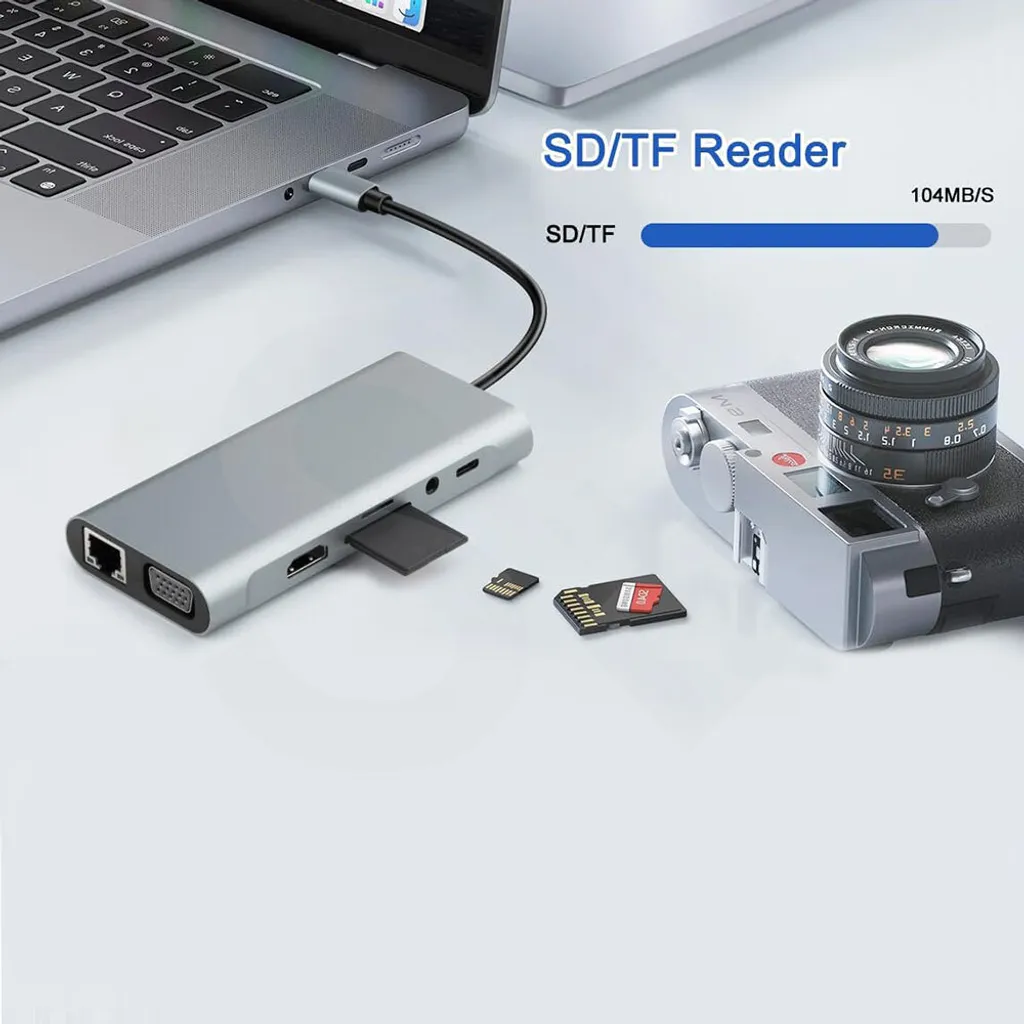 HUB USB C, adattatore USB C 7 in 1 di Newmight con HDMI 4K, 2 USB3.0, 100W PD, 5Gbps ad alta