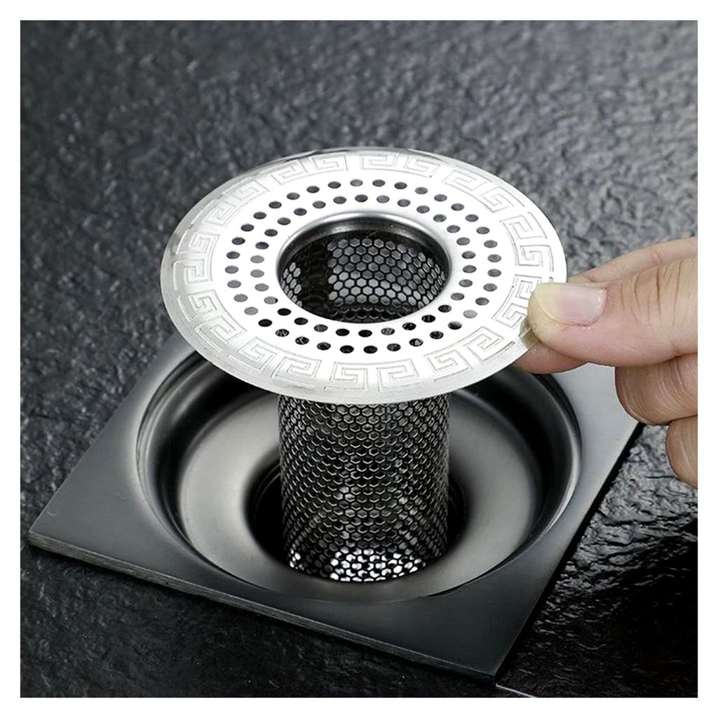 Abflusssieb für Badewanne und Dusche – Haarsensor aus Edelstahl | Abflussschutz für die Spüle, Korbnetz, Schmutzfänger, Reinigungswerkzeug