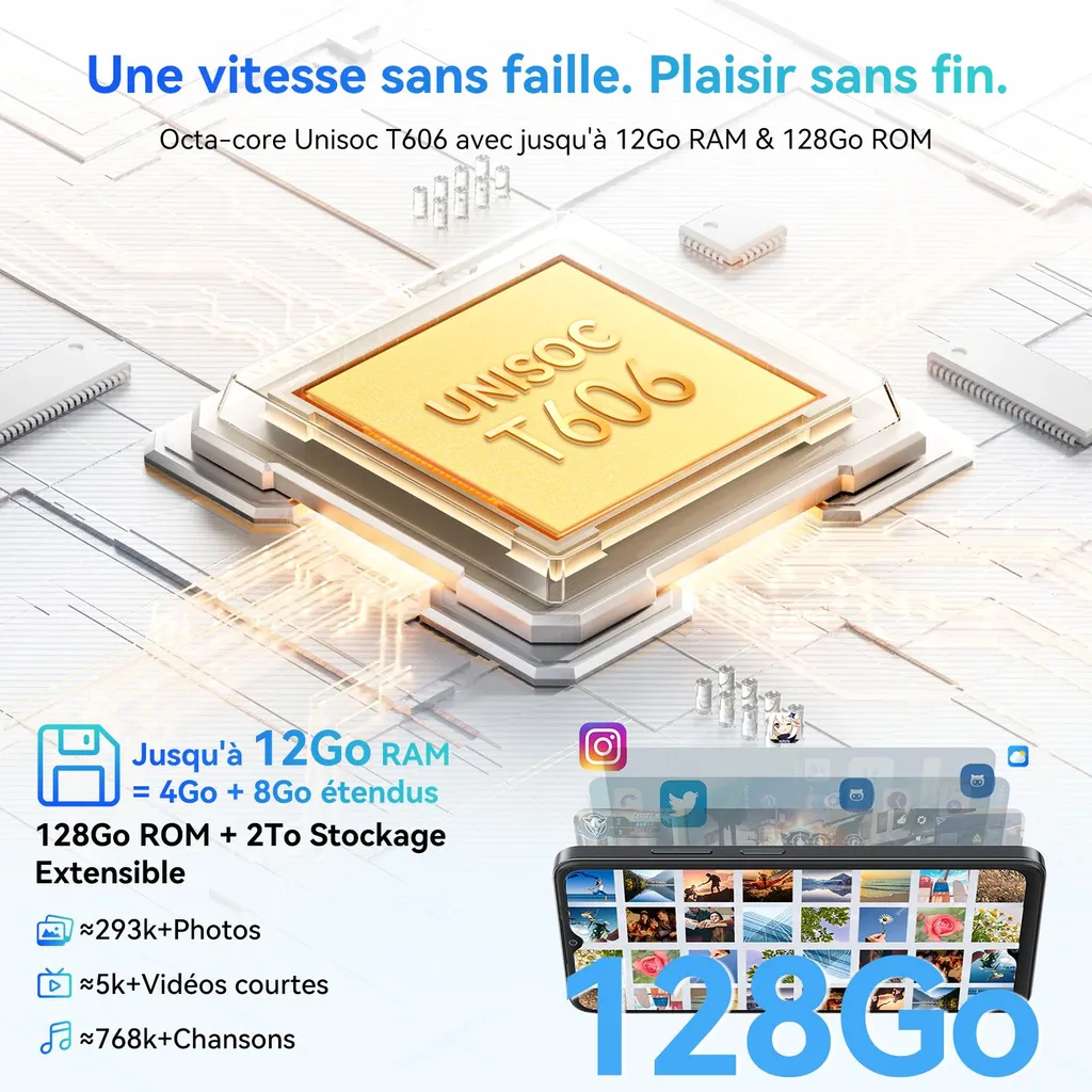 Smartphone Android 15 pour le divertissement Blackview Wave 9C FHD - 5