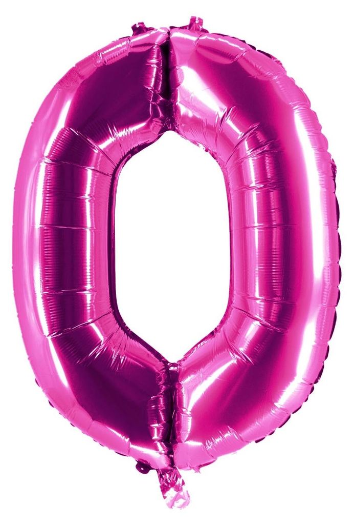 Folienballons Pink 100cm Zahl 0 Geburtstag Zahlenballon Produktbild 