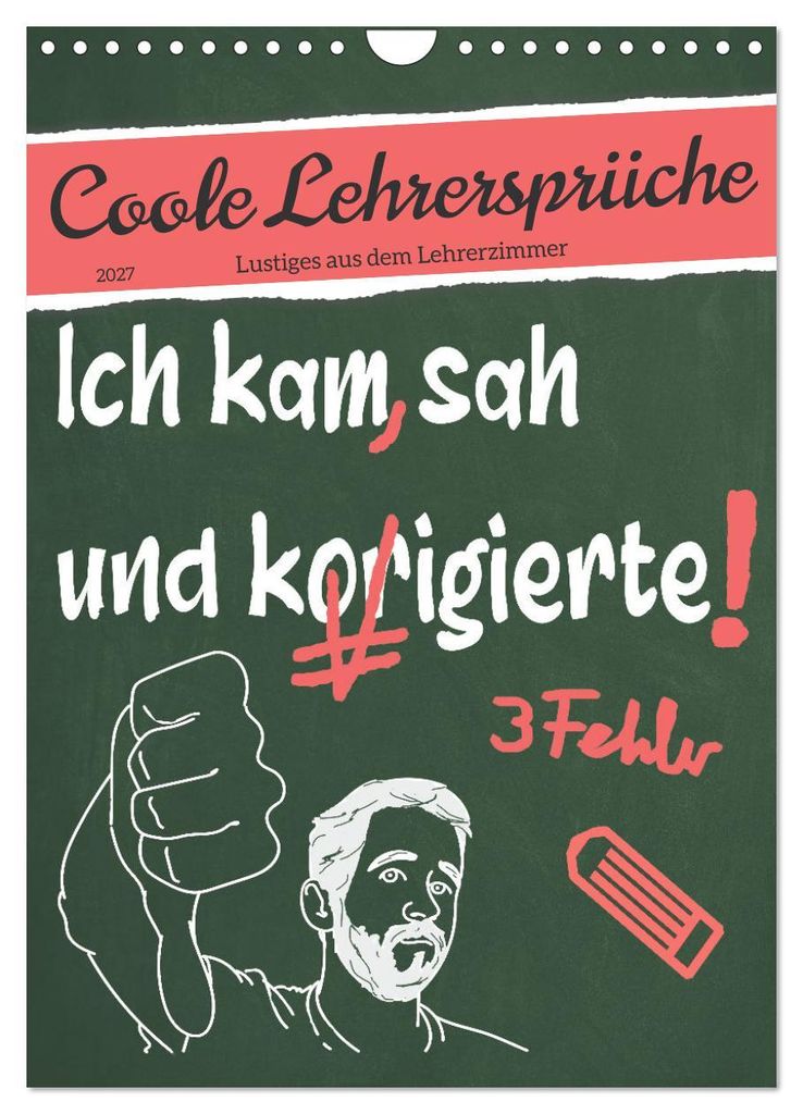 Coole Lehrersprüche (Wandkalender 2027 DIN A4 hoch), Produktbild 