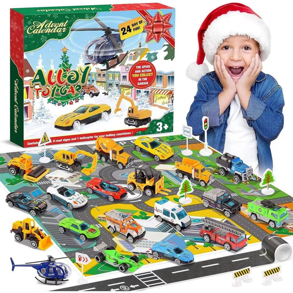 Adventskalender Geschenk Spielzeug Auto Fahrzeuge