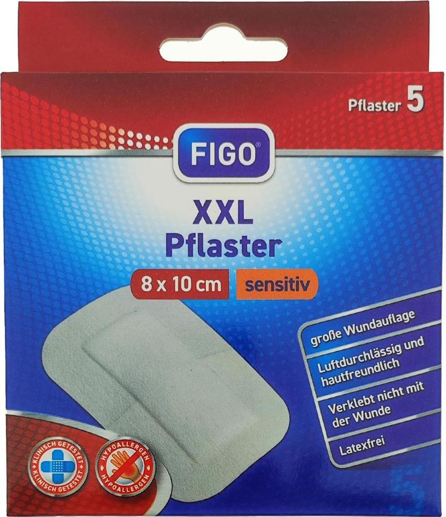 FIGO Wundverband XXL Pflaster 8x10cm sensitiv 5er