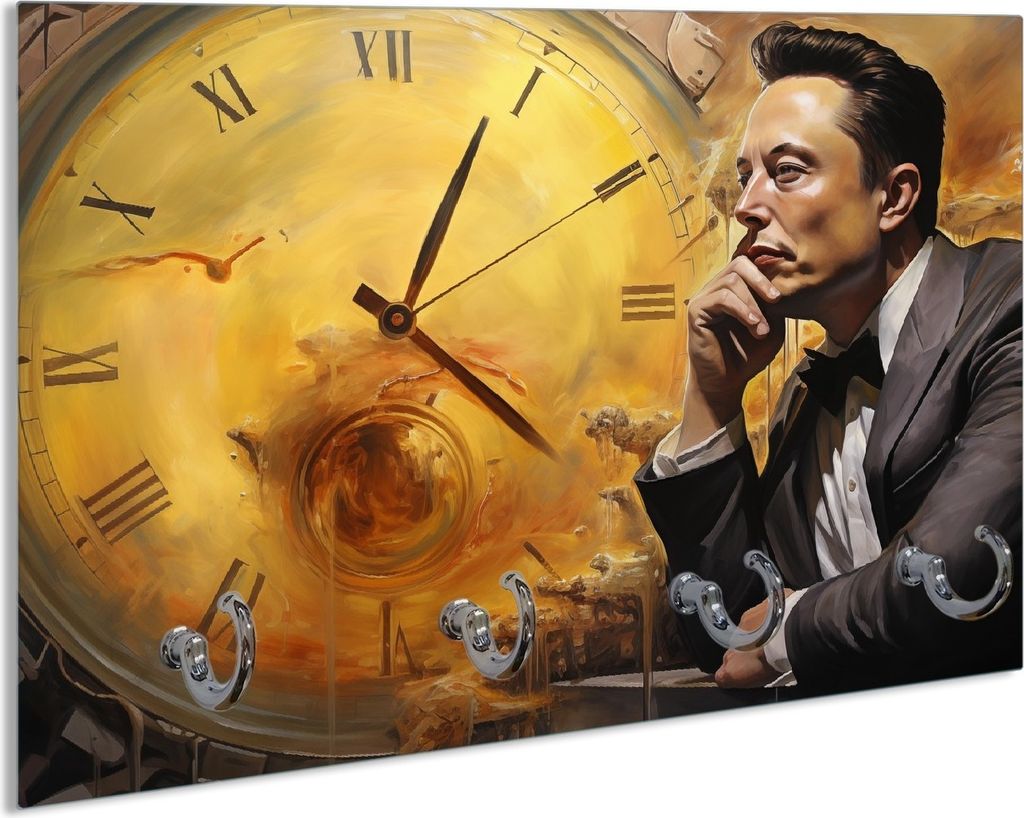 Wallario Handtuchhalter aus Glas, Motiv: Zeitgedanken, 30 x 20 cm mit 4 Haken