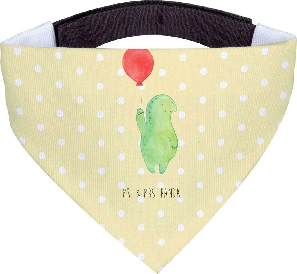 Mr. & Mrs. Panda Halstuch Schildkröte Luftballon - Gelb Pastell - Geschenk, Schildkröten, Hund, Jahrmarkt, Motivation, Hunde, Hundehalstuch, Moti...