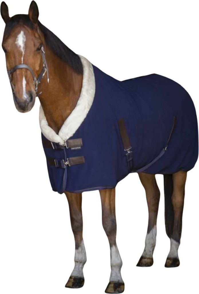 Equitheme Fleecedecke mit breitem Kragen aus synth. Lammfell, Kreuzgurte in 125