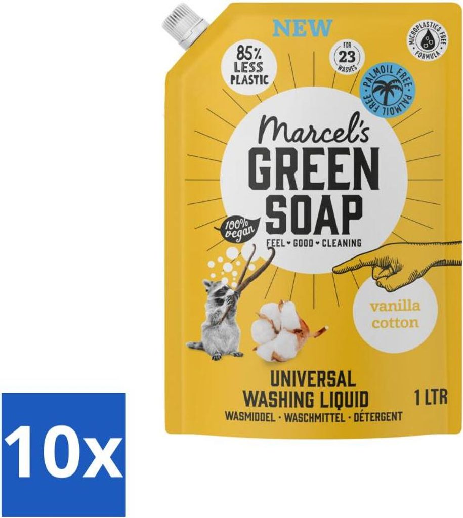 Marcel's Green Soap – Flüssigwaschmittel – Nachfüllpackung – Vanille & Baumwolle – Wirksam & Natürlich – 23 Waschgänge – 1 Liter - ...