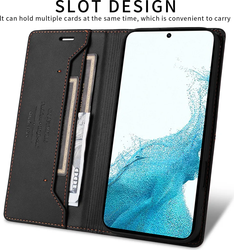 Custodia Samsung S21 5G Pelle Flip Wallet Nero | Protezione RFID Portafoglio - 5