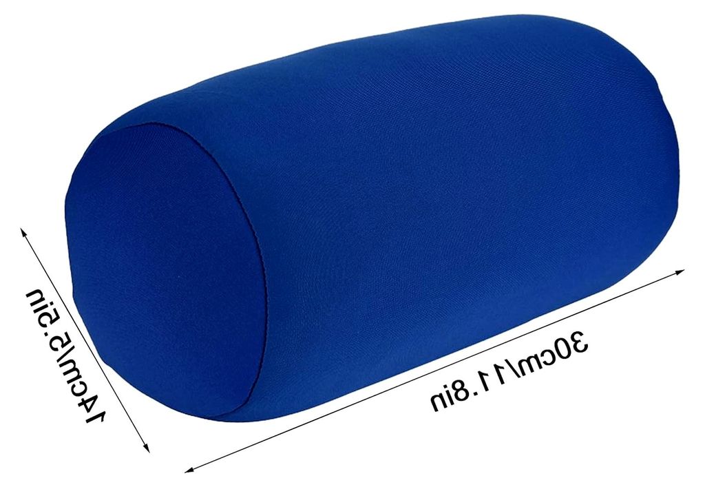 Mini Microbead Beanie Kissen Rückenkissen Rollkissen für Reisen und Zuhause Schlafhalsstütze mit weichen, kleinen Mikrokügelchen (Blau)