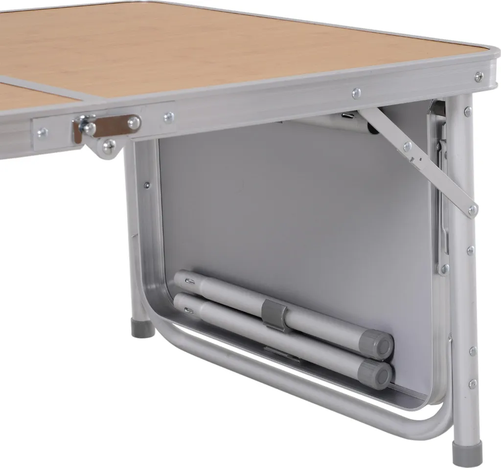 Table de Camping Stable pour Sol Irrégulier et Plateau Extensible