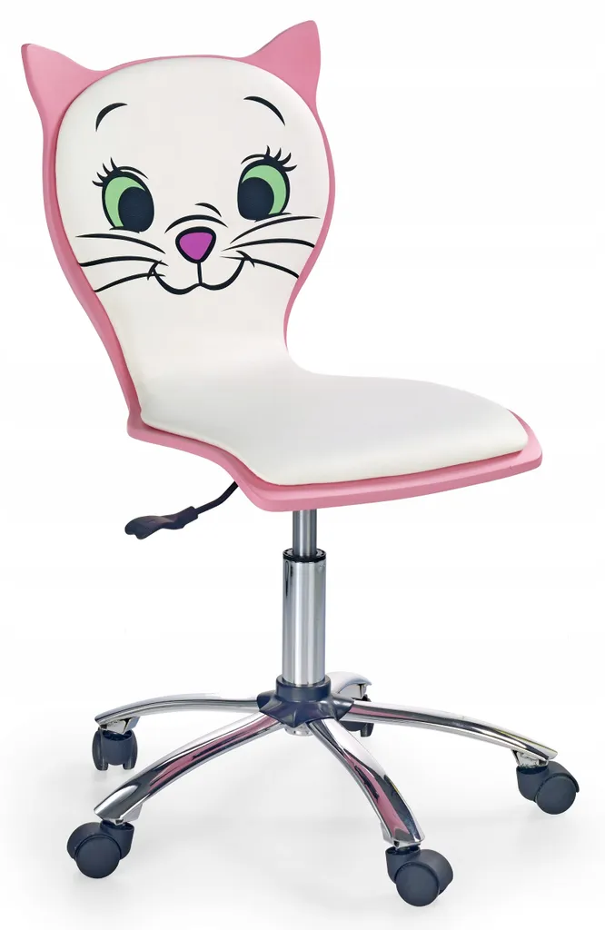 Chaise bureau enfant rose chat pour devoirs - Siège d'ordinateur ajustable