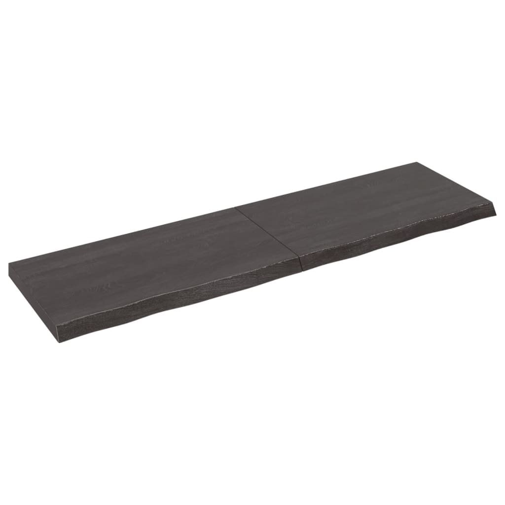 Maison Exclusive - Tischplatte Dunkelbraun 180x50x(2-6)cm Massivholz Eiche