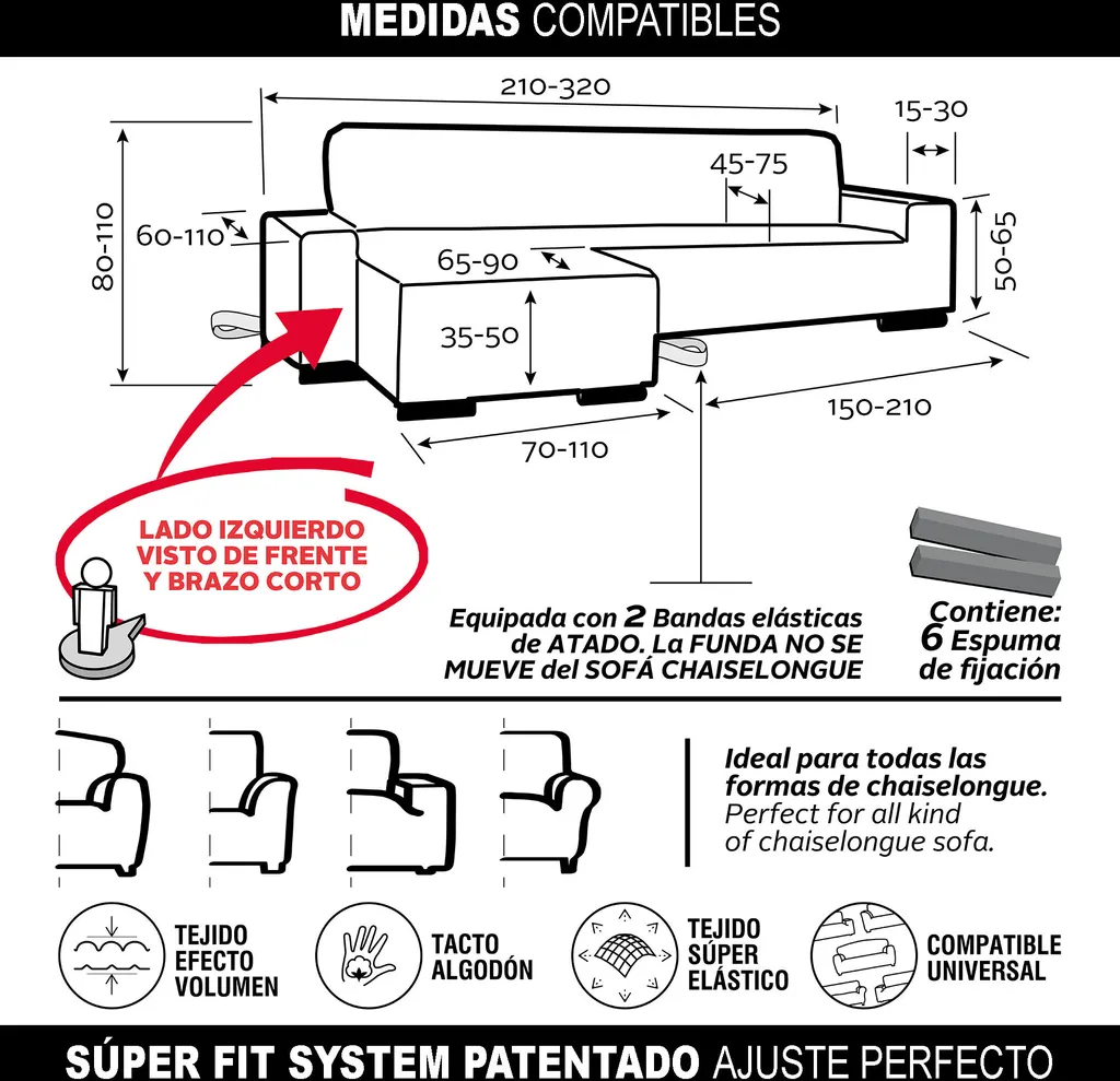 Copridivano Resistente SOFASKINS® Chaise Longue Sinistra | Anti-Gatto - 7