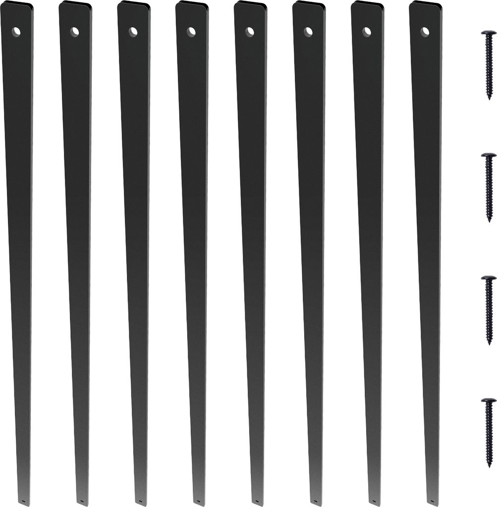 SucceBuy Metallbaluster für Treppen, 29,5 x 1 Zoll flache dekorative Geländerspindeln aus Aluminiumlegierung, 51er-Packung Deckbaluster mit Schra...