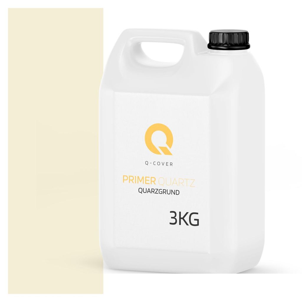Quarzgrund für Silikonharz-Putz Weiß-gelb F641 3 kg – Haftgrund für innen & außen, quarzhaltige Grundierung Q-COVER