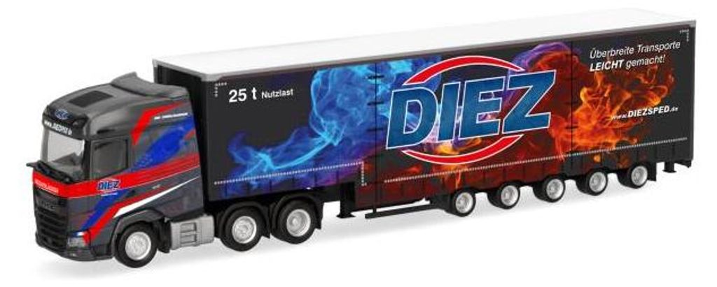 Herpa 319263 - 1:87 DAF XG+ Volumengardinenplanen-Sattelzug "Diez" - Neu