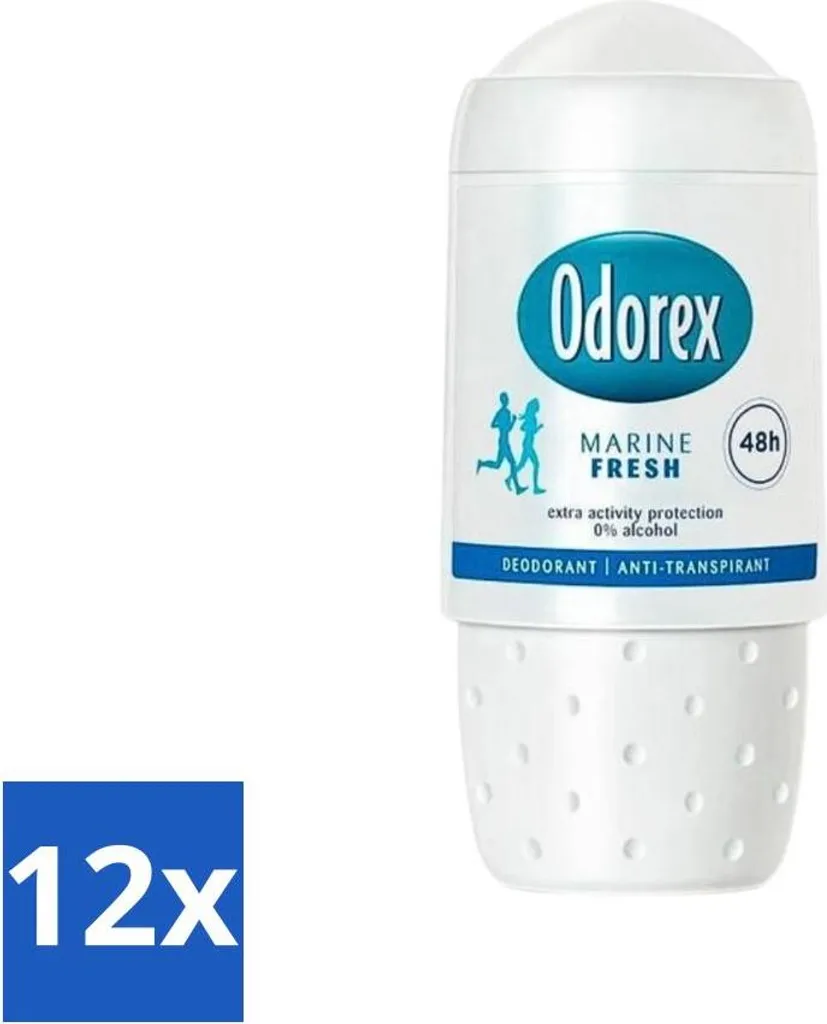 Déodorant Marine Fresh Odorex 50 ml - Parfum Vivifiant Pack 12 Pièces