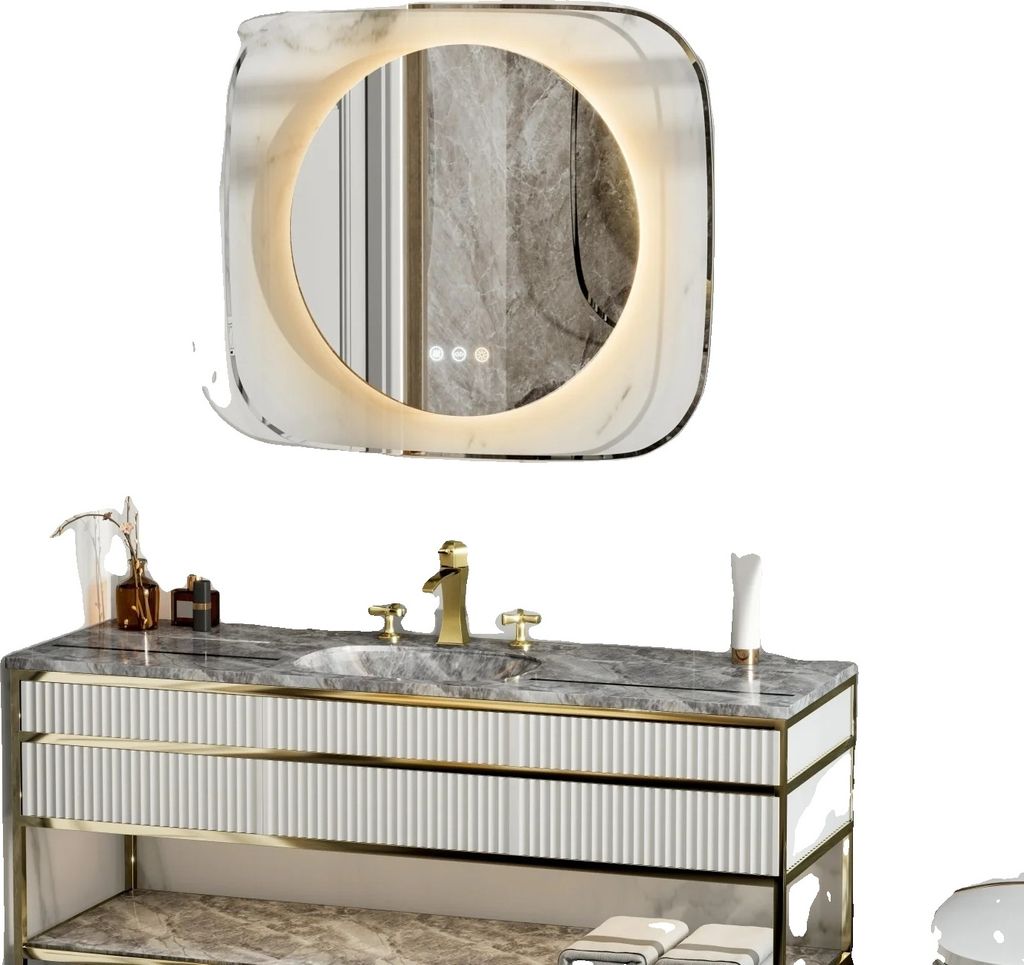 LED-Badezimmerspiegel, Touch-Sensor, Anti-Beschlag-Funktion, Klar